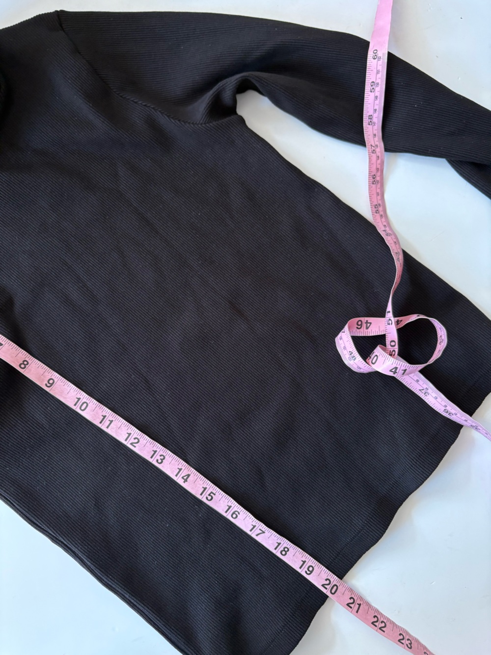 DONNI. || The Rib Turtleneck Mock Neck Long Sleeve Top Jet Black Medium - Picture 7 of 8